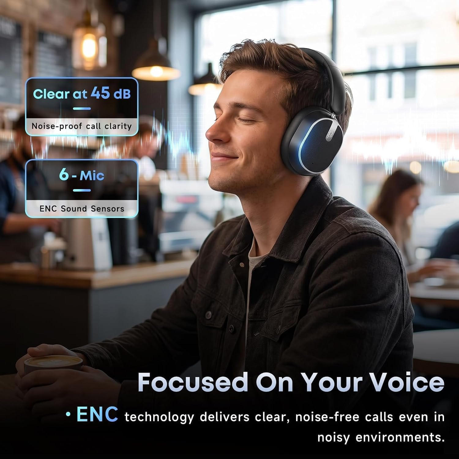Hybrid Active Noise Cancelling Bluetooth Headphones Wireless Headphones - Image 3
